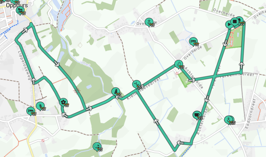 kaart met route