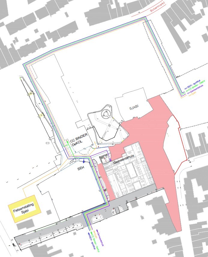 Plan met looproutes