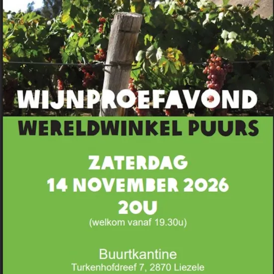 Wijnproefavond wereldwinkel Puurs