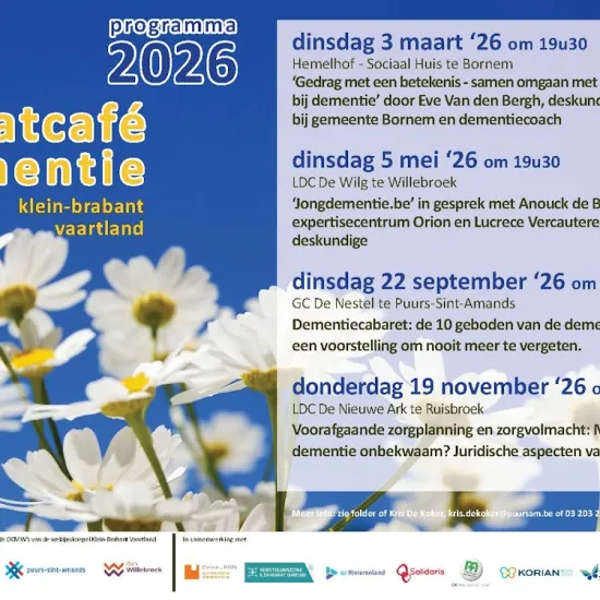 Praatcafé dementie Klein-Brabant Vaartland