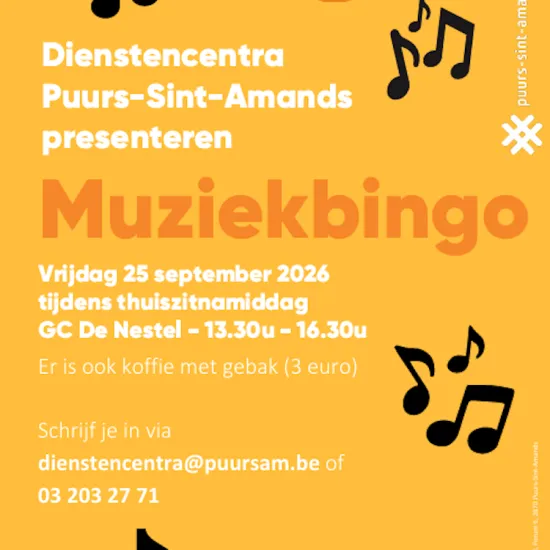 Thuiszitnamiddag met muziekbingo